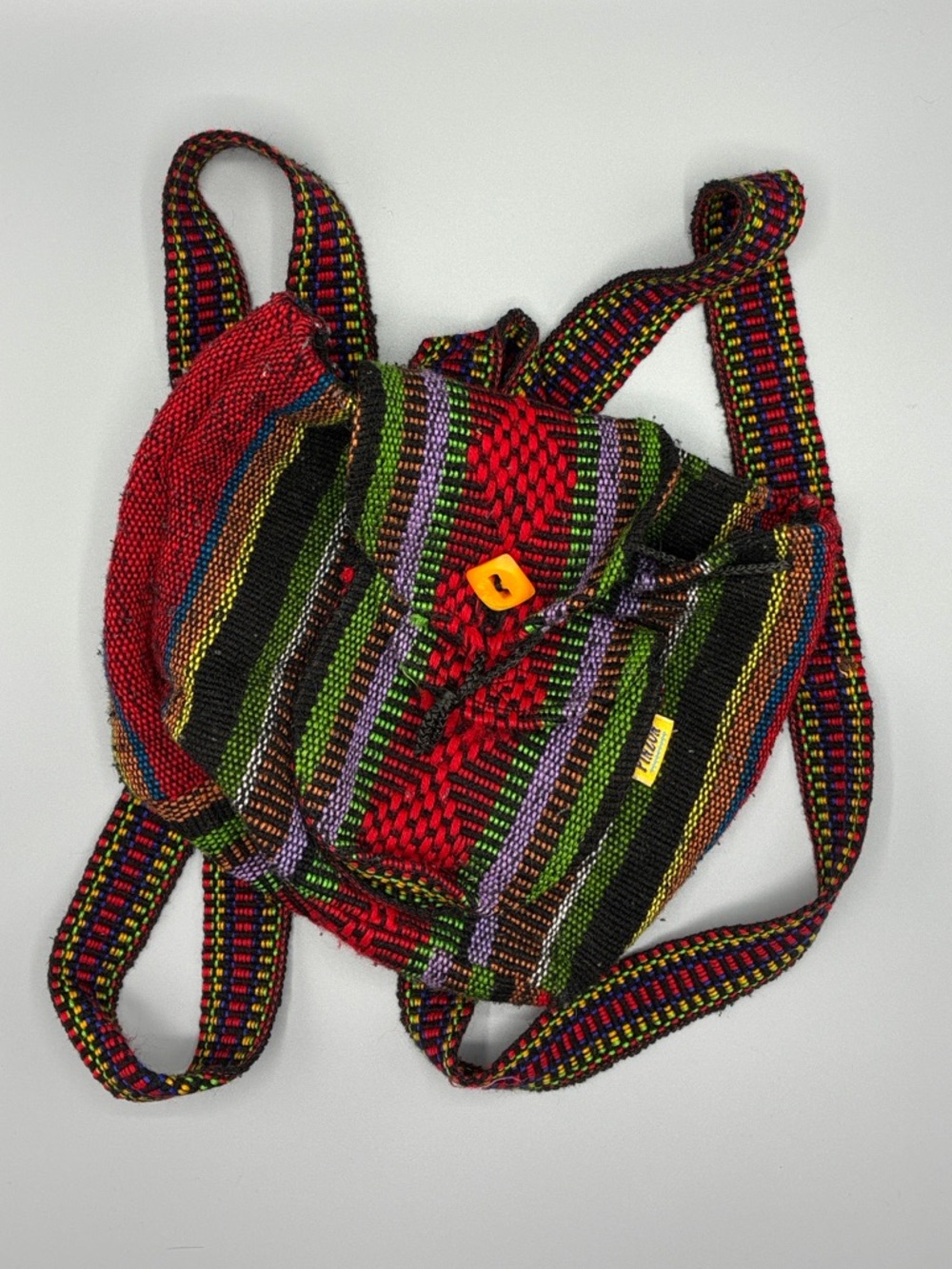Handwoven Multicolor Striped Boho Backpack